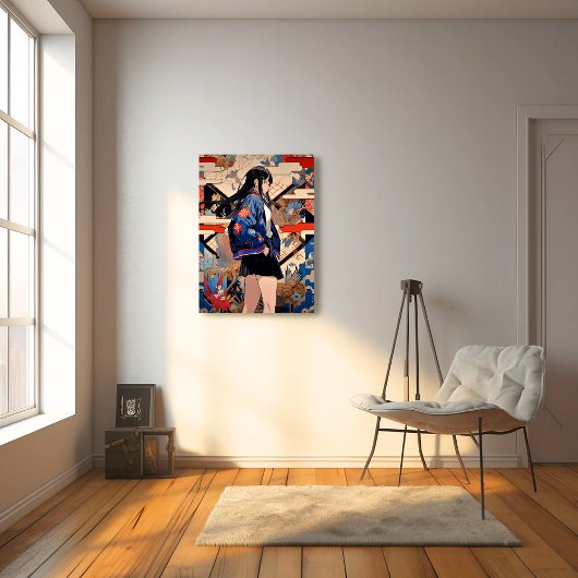 【SHOP限定イラスト】和柄JKポスター｜寿司娘 GenerativeAI フォトプリント