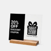 Shop Discount Coupon QR Code black Marketing アクリルサイン (傾斜)