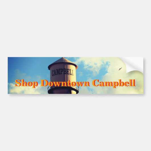 Shop Downtown Campbell Water Tower Bumperステッカー バンパーステッカー (正面)