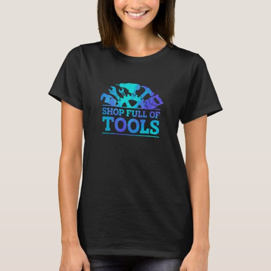 Shop Full Of Tools Car Mechanic Vehicle Technician Tシャツ (正面)