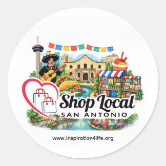 Shop Local San Antonio Round Sticker ラウンドシール