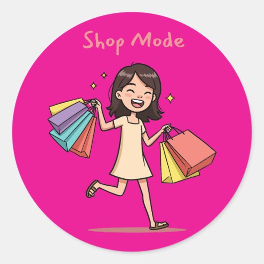Shop Mode shopping lover ラウンドシール (正面)