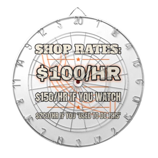 Shop Rates $100/Hr — ダーツボード (正面)