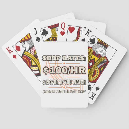 Shop Rates $100/Hr — トランプ (裏面)