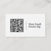 Shop Small. Dream Big. | カスタマイズ可能なQRコードロゴ 名刺 (正面)