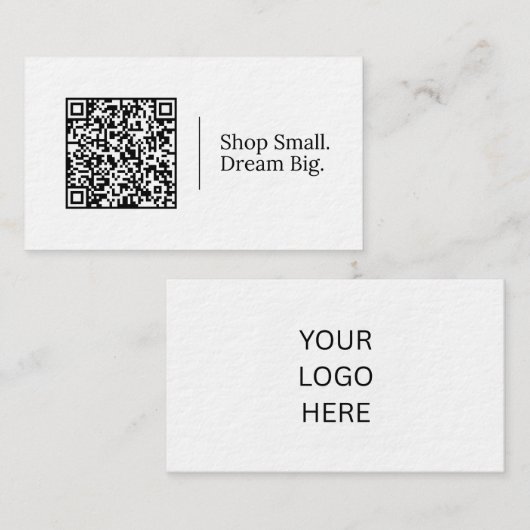 Shop Small. Dream Big. | カスタマイズ可能なQRコードロゴ 名刺 (正面/裏面)