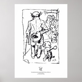 Shopenhauer with dog, by Wilhelm Busch ポスター