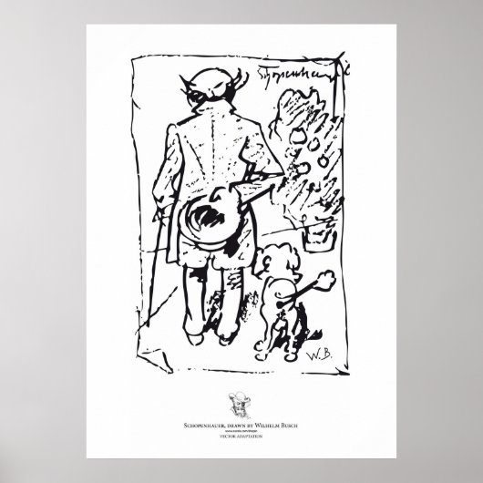 Shopenhauer with dog, by Wilhelm Busch ポスター (正面)