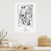 Shopenhauer with dog, by Wilhelm Busch ポスター (キッチン)
