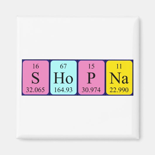 Shopna定期テーブル名磁石 マグネット (正面)