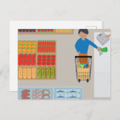 Shopper from a Grocery Store ポストカード (正面/裏面)