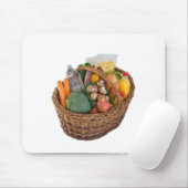 Shopping basket with foods fruits and vegetables マウスパッド (マウス)