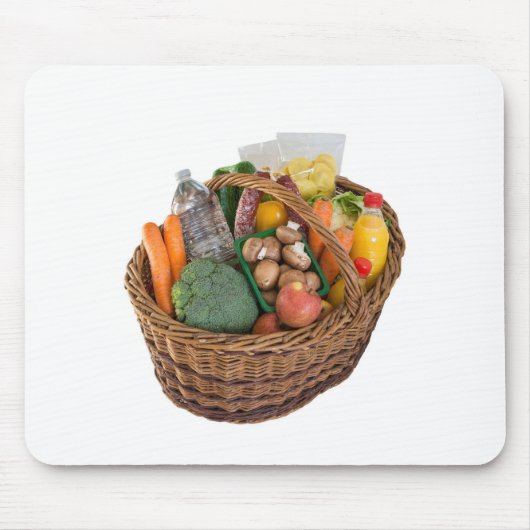 Shopping basket with foods fruits and vegetables マウスパッド (正面)
