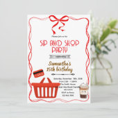 Shopping Birthday party Invitation 招待状 (スタンド正面)