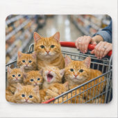 Shopping Cart Filled with Orange Tabby Cats マウスパッド (正面)