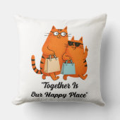 Shopping Day Cat Love クッション (正面)