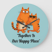 Shopping Day Cat Love ラージ壁時計 (正面)