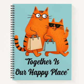 Shopping Day Cat Love Spiral Notebook ノートブック