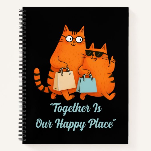 Shopping Day Cat Love Spiral Notebook ノートブック (正面)