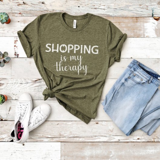 Shopping Is My Therapy Design Shopper Addict Tシャツ