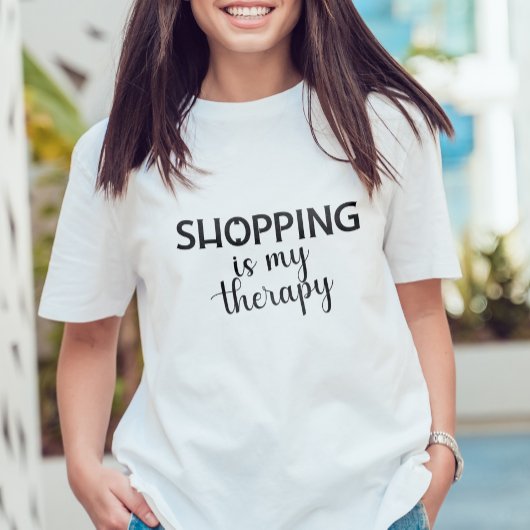 Shopping Is My Therapy Design Shopper Addict Tシャツ