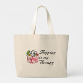 Shopping is my Therapy - Shopping Tote ラージトートバッグ (裏面)