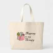 Shopping is my Therapy - Shopping Tote ラージトートバッグ (正面)