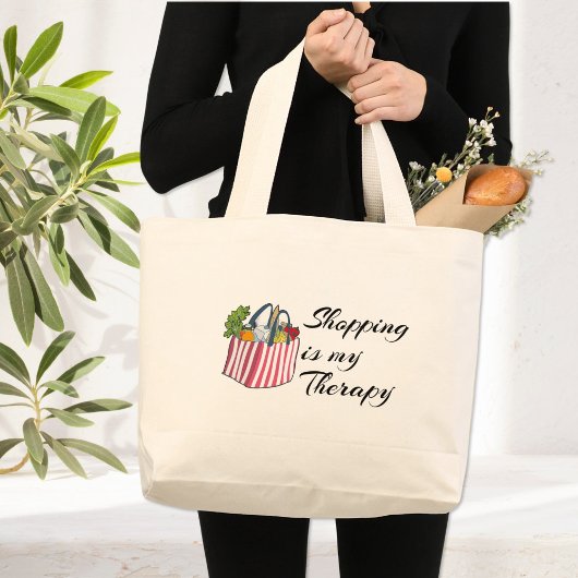 Shopping is my Therapy - Shopping Tote ラージトートバッグ
