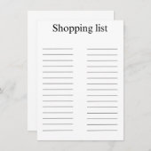 Shopping list ノートカード (正面/裏面)