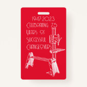 Shopsmith 75th Anniversaryお祝い名バッジ バッジ (正面)