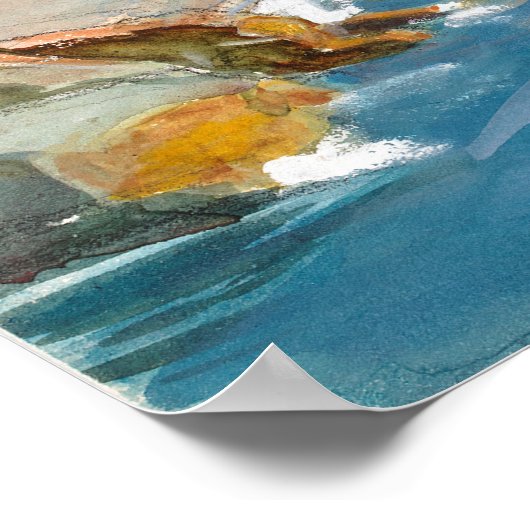 Shore Landscape from the Naples Region, M. Enckell ポスター (角)