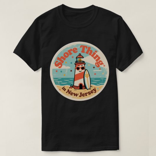 Shore Thing ニュージャージー灯台アート Tシャツ (デザイン正面)