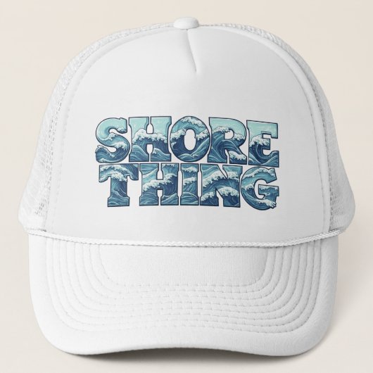 Shore Thing | Retro Blue Ocean Waves Surf Graphic キャップ (正面)