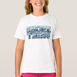 Shore Thing Retro Ocean Waves Girl's Surf Graphic Tシャツ