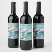 Shorebirds background with copy space vertical ワインラベル (ボトル)