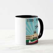 Shorehamの空港およびシマリスが付いているアール・デコのマグ マグカップ (正面右)