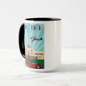 Shoreham空港を特色にするアールデコのスタイルのマグ マグカップ (正面左)