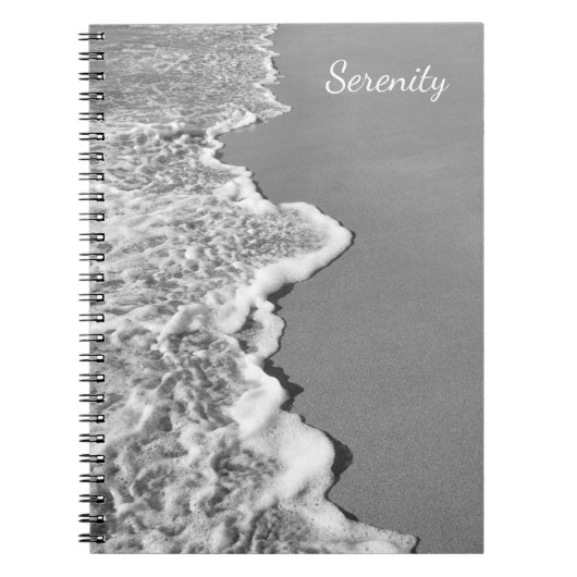 Shoreline in Black & White Spiral Photo Notebook ノートブック (正面)