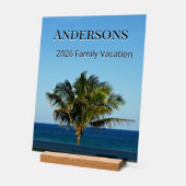 Shoreline Palm Vista | Family Name & Trip Year アクリルサイン (傾斜)