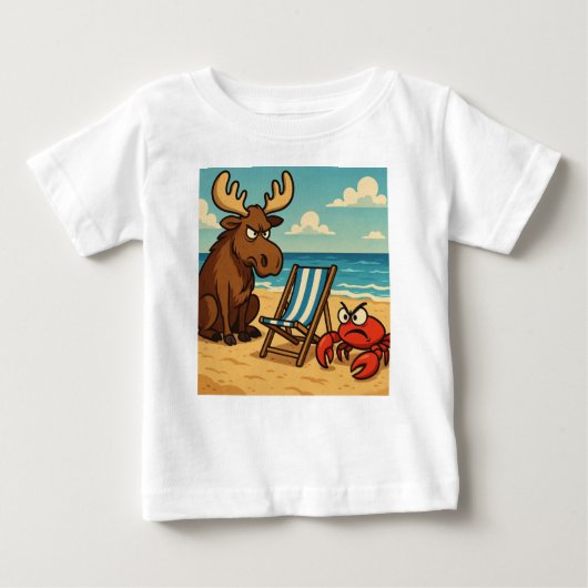 Shoreline Showdown – Who Gets the Seat? Kids Tee ベビーTシャツ (正面)
