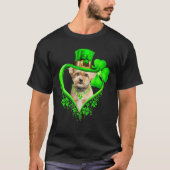 Shorkie Dog St Patricks Day Lover Irish Shamrock Tシャツ (正面)