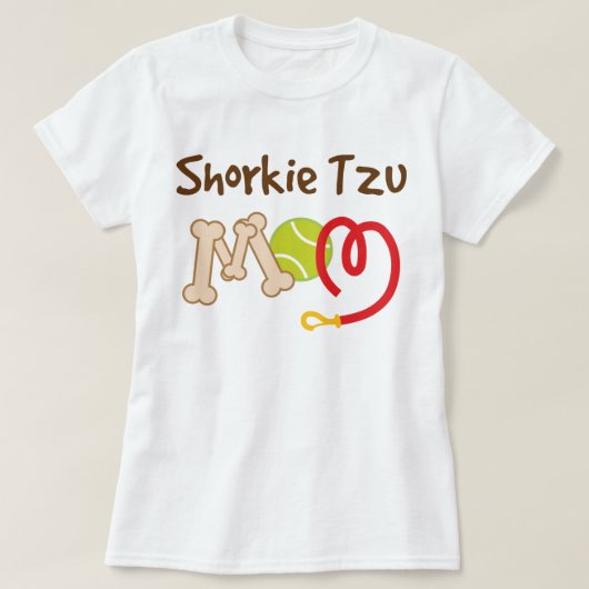 Shorkie Tzu犬の品種お母さんのギフト Tシャツ (デザイン正面)