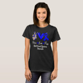 Short Bowel Syndrome Awareness Peace Love Hope Blu Tシャツ (正面フル)