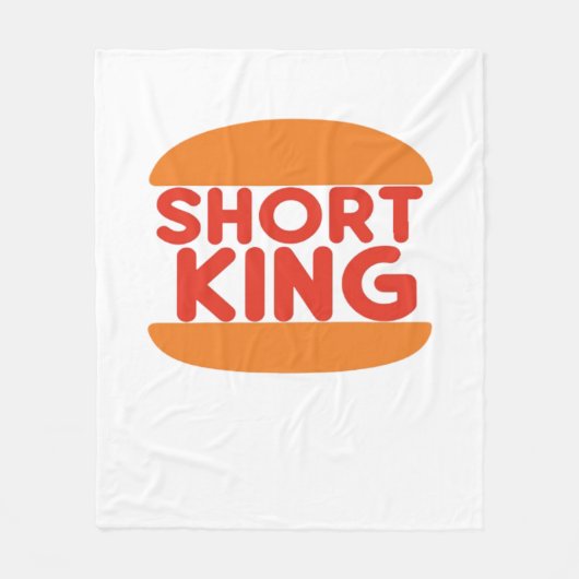 Short King Funny Minimal Design フリースブランケット (正面)