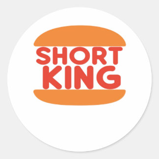 Short King Funny Minimal Design ラウンドシール