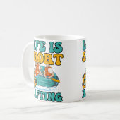 Short Life Go Rafting Design Rafting コーヒーマグカップ (正面左)
