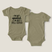 Short Sleeve Baby Bodysuit – Green, Fun Quote (デザイン正面&裏面)