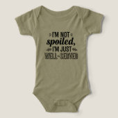 Short Sleeve Baby Bodysuit – Green, Fun Quote (デザイン正面)