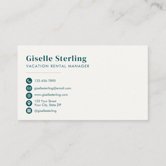 Short Term Rental Photo | Vacation Rental Manager  名刺 (裏面)