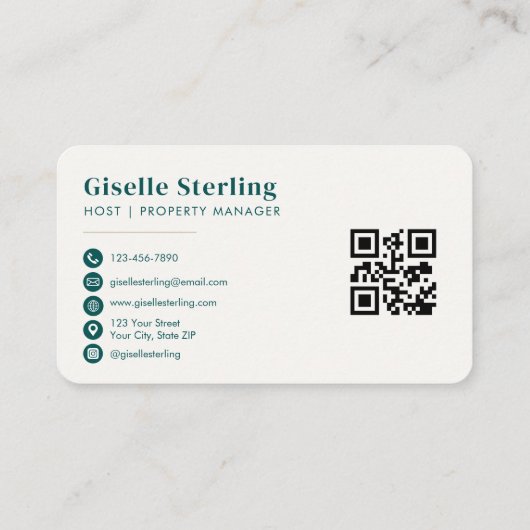 Short Term Rental QR Code Professional 名刺 (裏面)